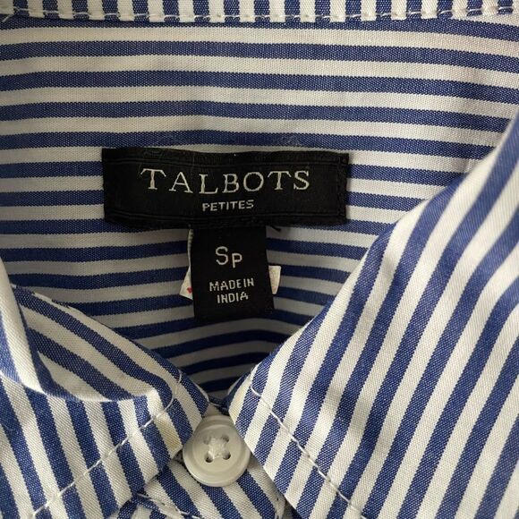 Talbots 3D Gem studded striped blouse size SP 000052 - Picture 5 of 5